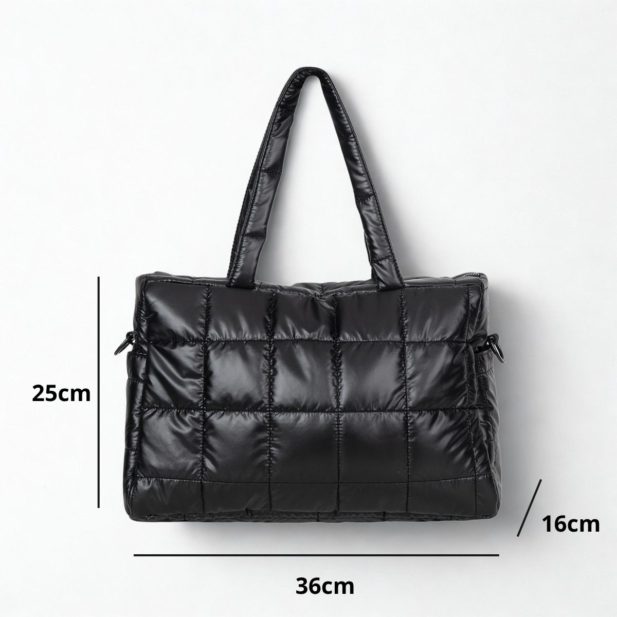 Bolso acolchado minimalista para trabajo, viajes y uso diario medidas
