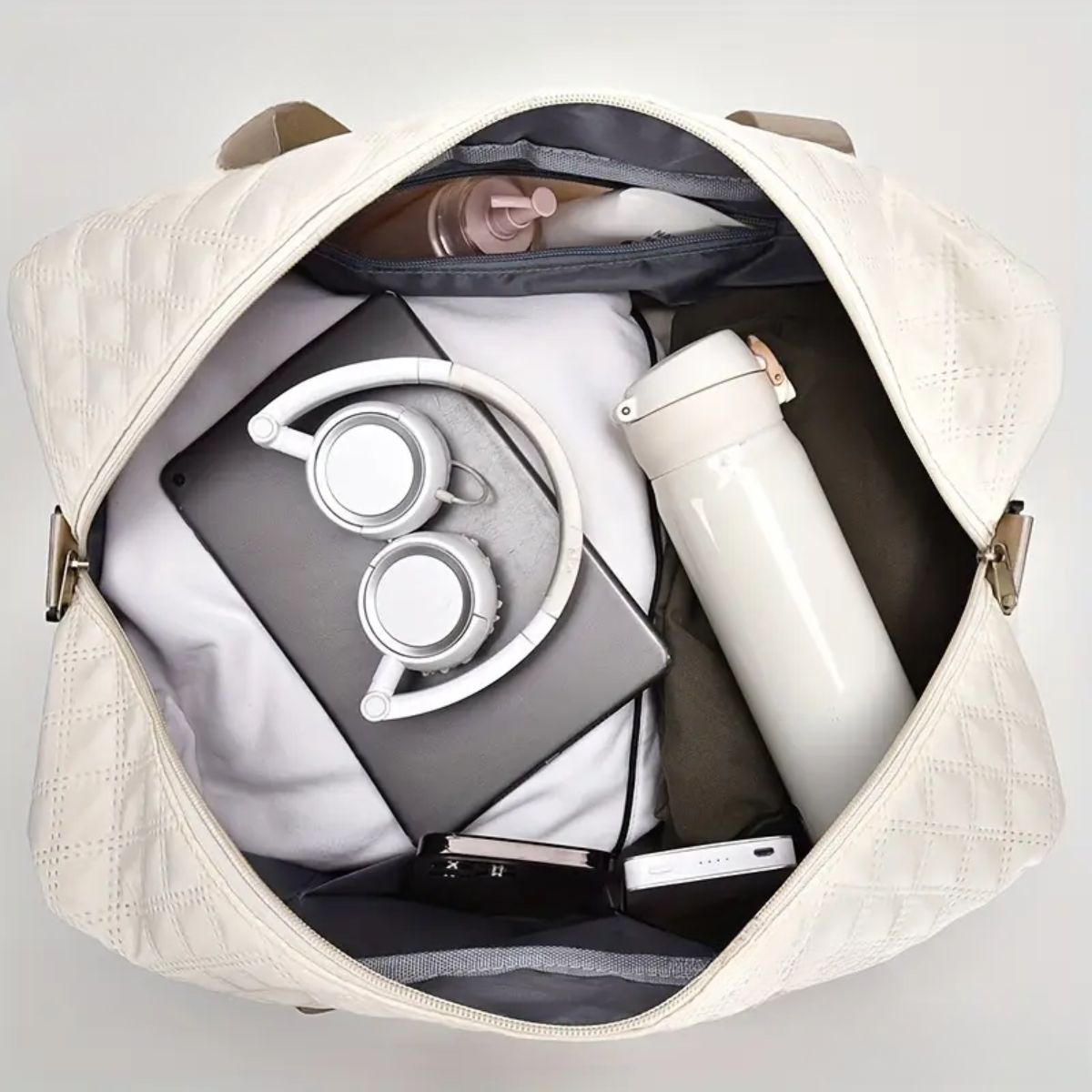 Bolso tote acolchado con multiples compartimientos 5